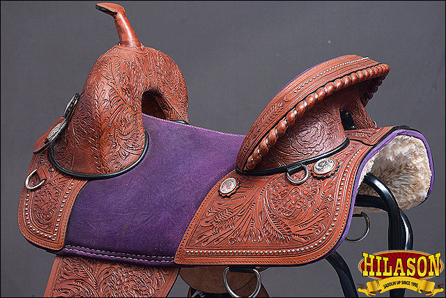 Hilason Western American Leather Trail Barrel Racing Horse Saddle