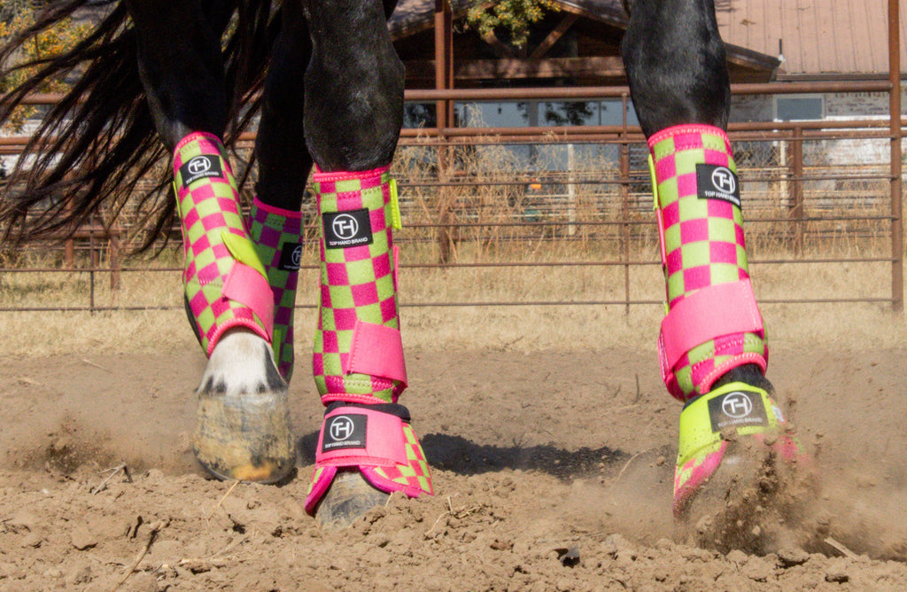 Lime/Pink Checkered Bell Boot