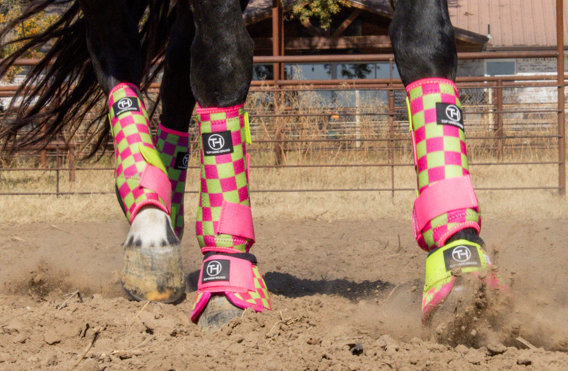 Lime/Pink Checkered Bell Boot