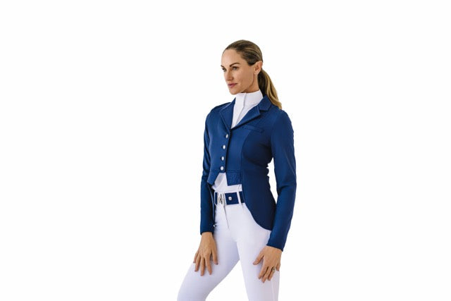 Ladies Shine Dressage Show Coat - Navy