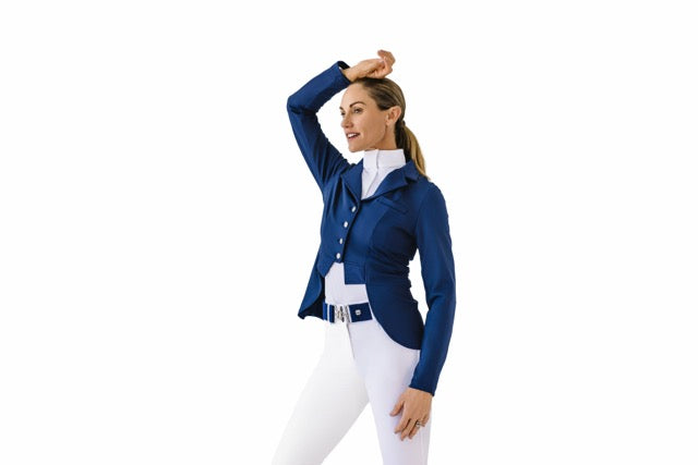 Ladies Shine Dressage Show Coat - Navy