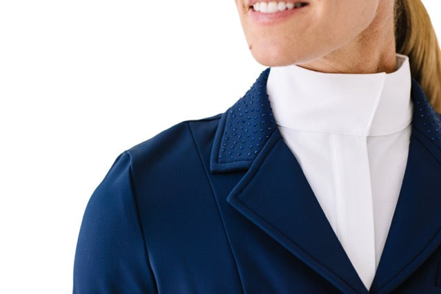 Ladies Shine Dressage Show Coat - Navy
