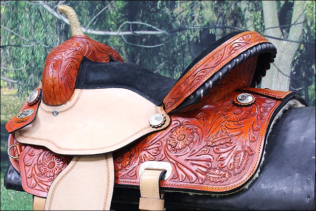 Flex Tree Western Horse Saddle American Leather Trail Barrel By Hilason
