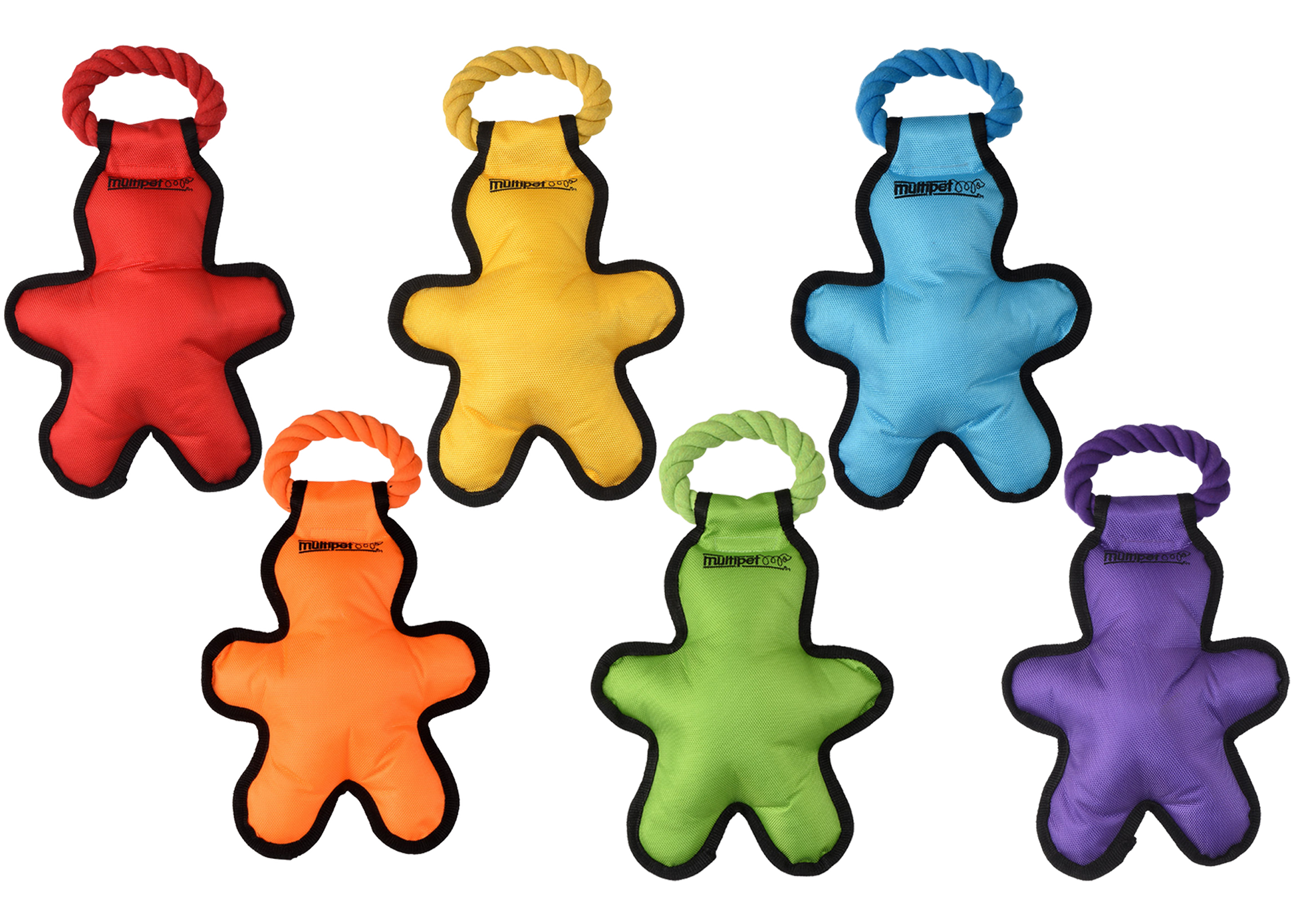 Multipet Cross-Ropes Tug 'o Man w/ Rope - Assorted Colors 14"