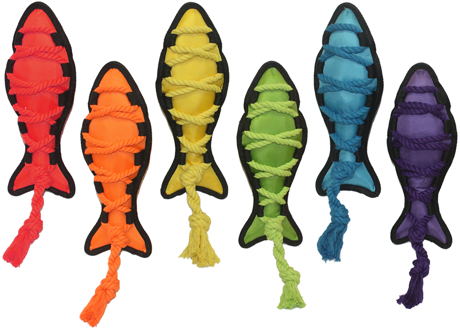 Multipet Cross-Ropes Fish - Assorted Colors 11.5"