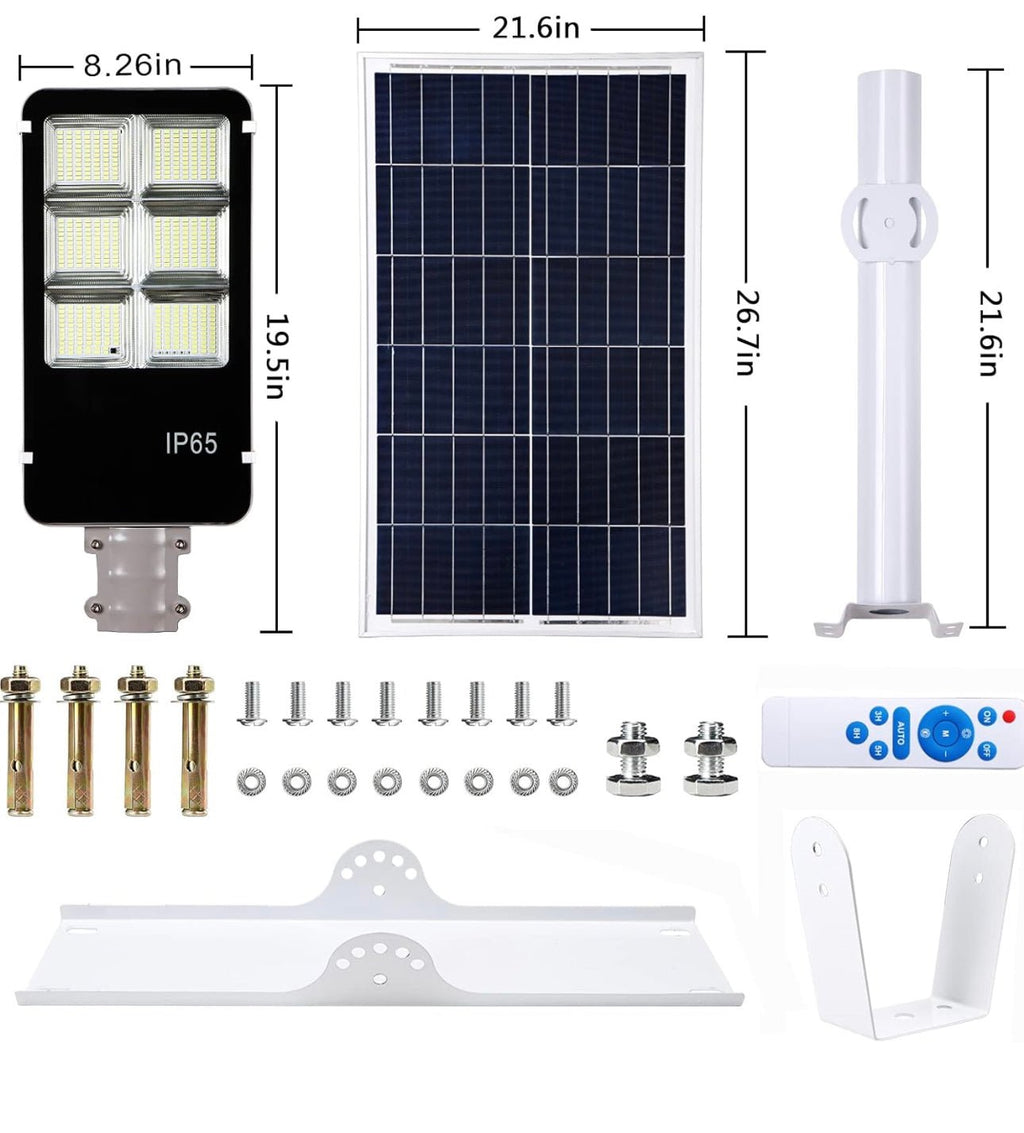6400W Solar Street Light – 150,000 Lumens Commercial LED Parking Lot Light with Motion Sensor & Remote