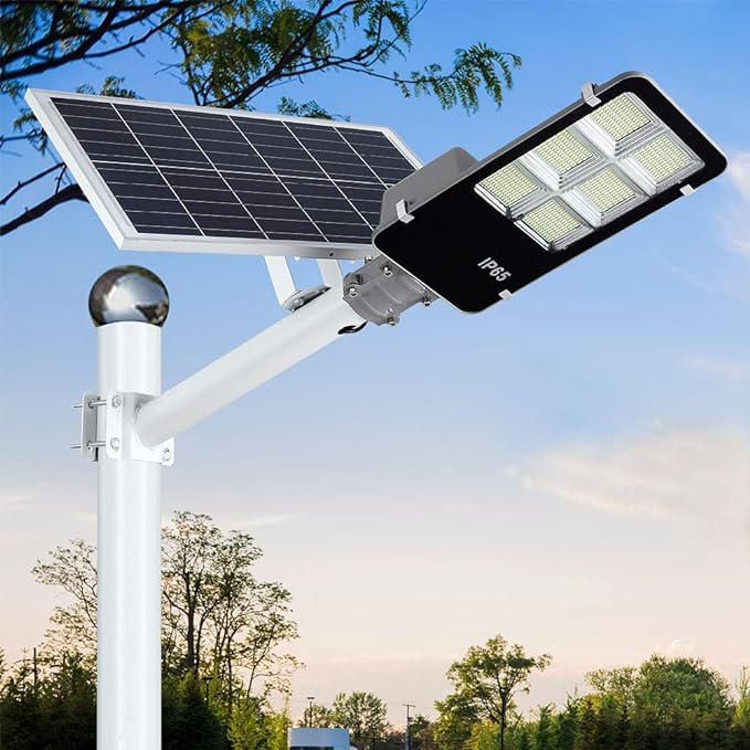 6400W Solar Street Light – 150,000 Lumens Commercial LED Parking Lot Light with Motion Sensor & Remote