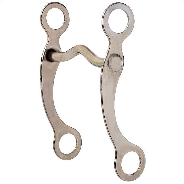 4 inch Hilason Nickel Plated Pony Curb Horse Bit Low Port Mouth