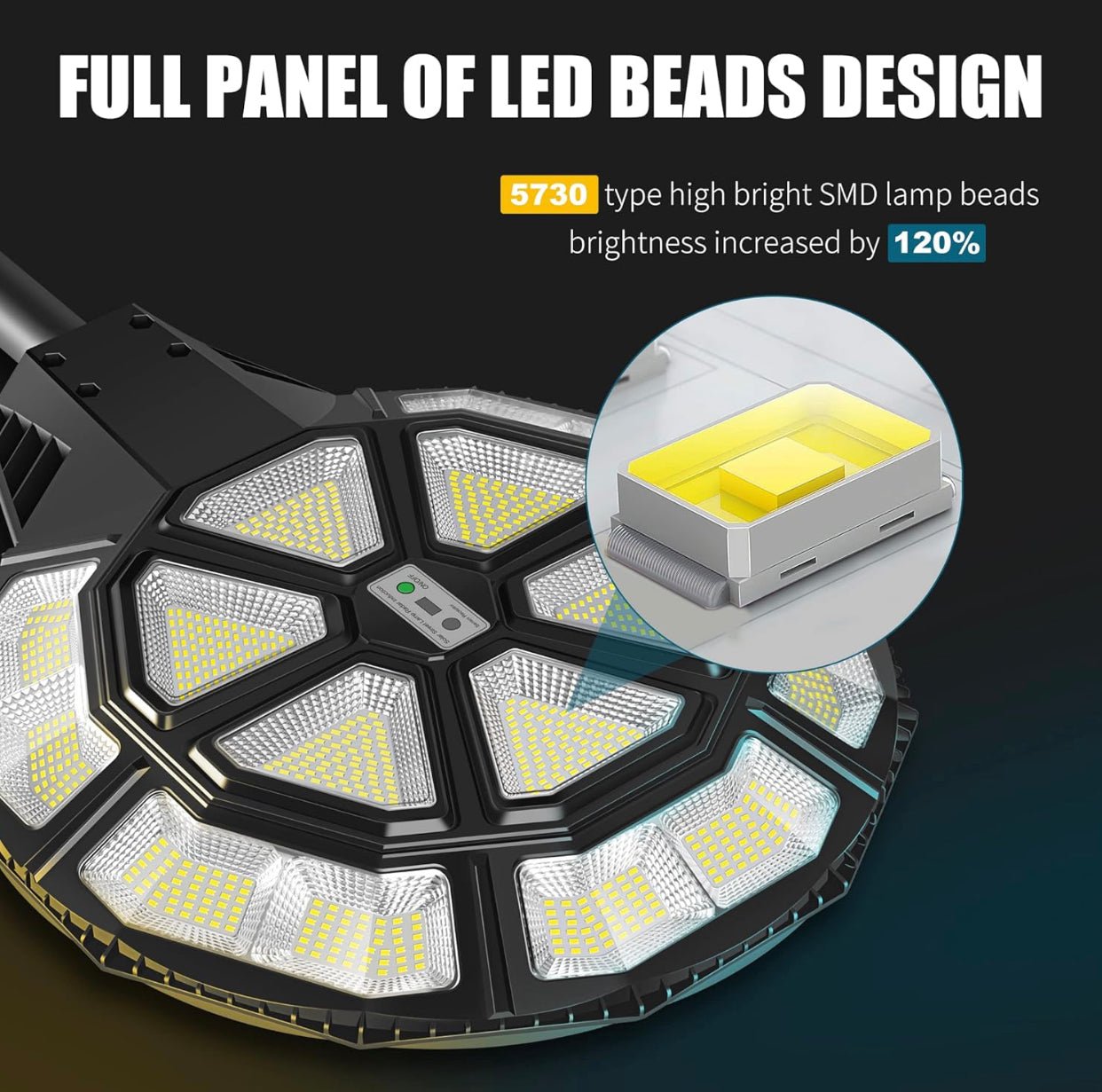 4500W Large Solar Street Lights Outdoor - Commercial Grade Solar Powered Street Light 120000LM with Remote