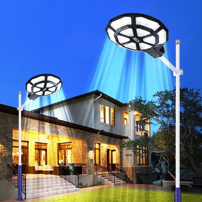 7500W Large Solar Street Light Outdoor – 120,000 Lumens, Radar Motion Sensor, Remote Control, IP65