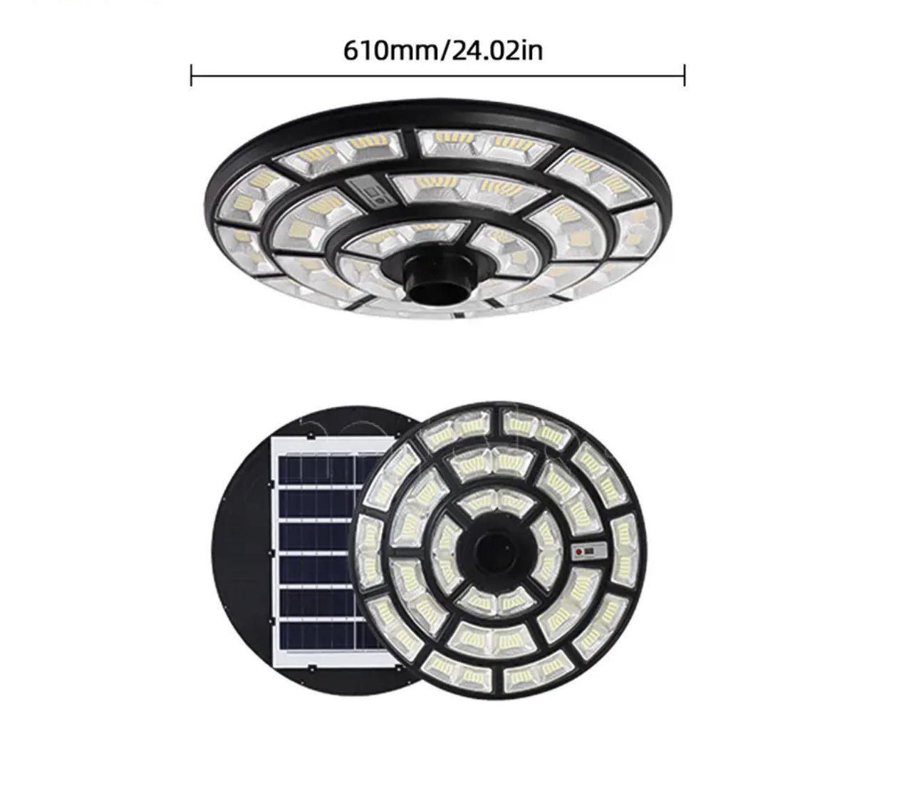4500W Solar Outdoor Light Round 360° Wide Angle UFO Garden Pole And Wall Street Lights with Remote