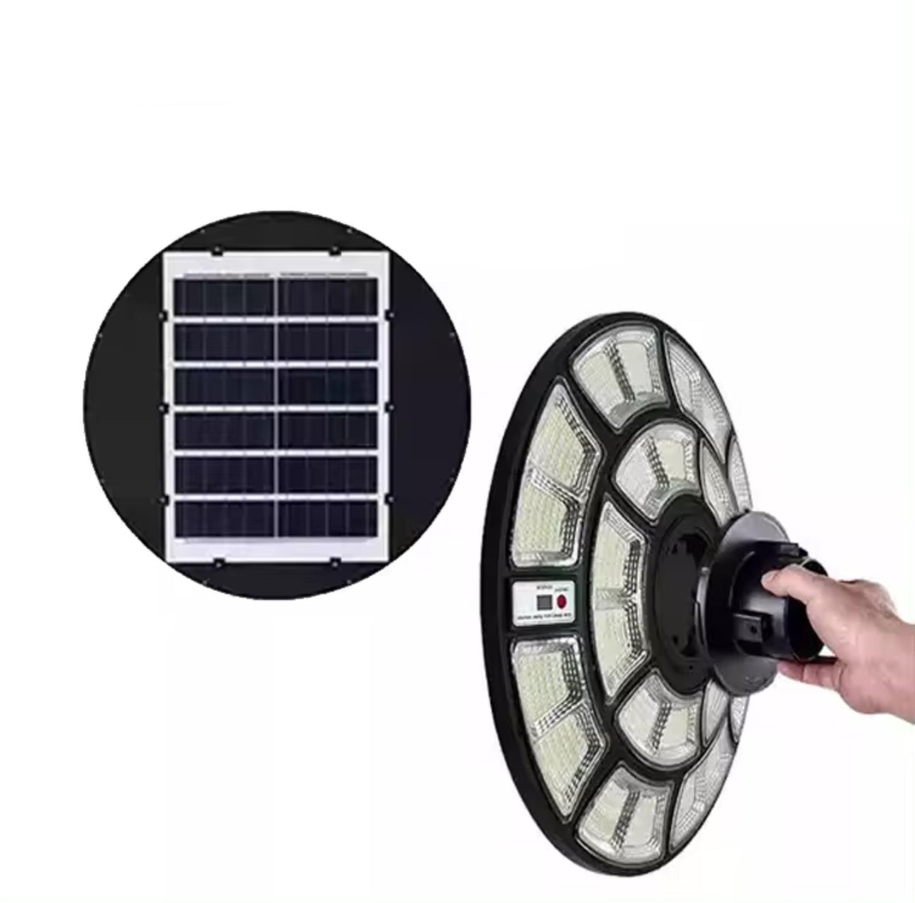 4500W Solar Outdoor Light Round 360° Wide Angle UFO Garden Pole And Wall Street Lights with Remote