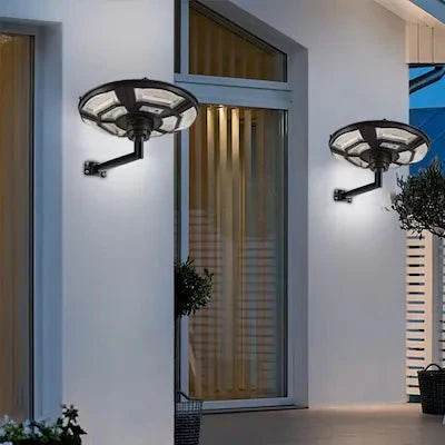 4500W Solar Outdoor Light Round 360° Wide Angle UFO Garden Pole And Wall Street Lights with Remote