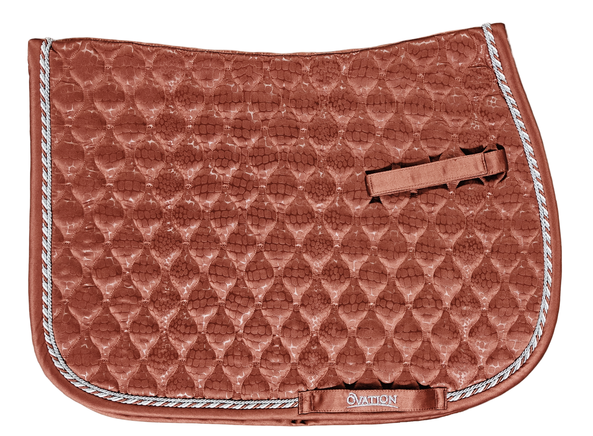 Embossed Leopard Satin All-Purpose Saddle Pad - Cinnamon