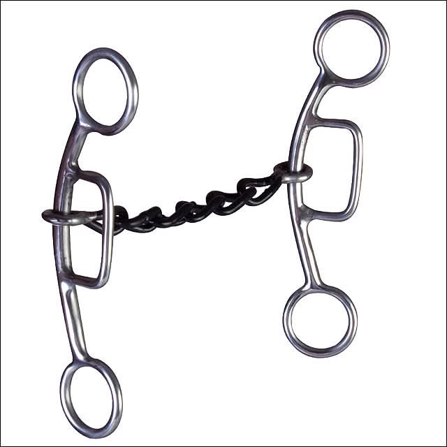 5-1/8 In Hilason Stainless Steel Sliding Horse Gag Bit Small Chain Mouth
