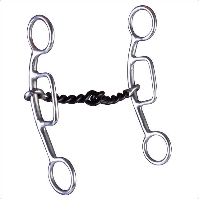 5-1/8 In Hilason Stainless Steel Sliding Horse Gag Bit Twisted Wire Mouth