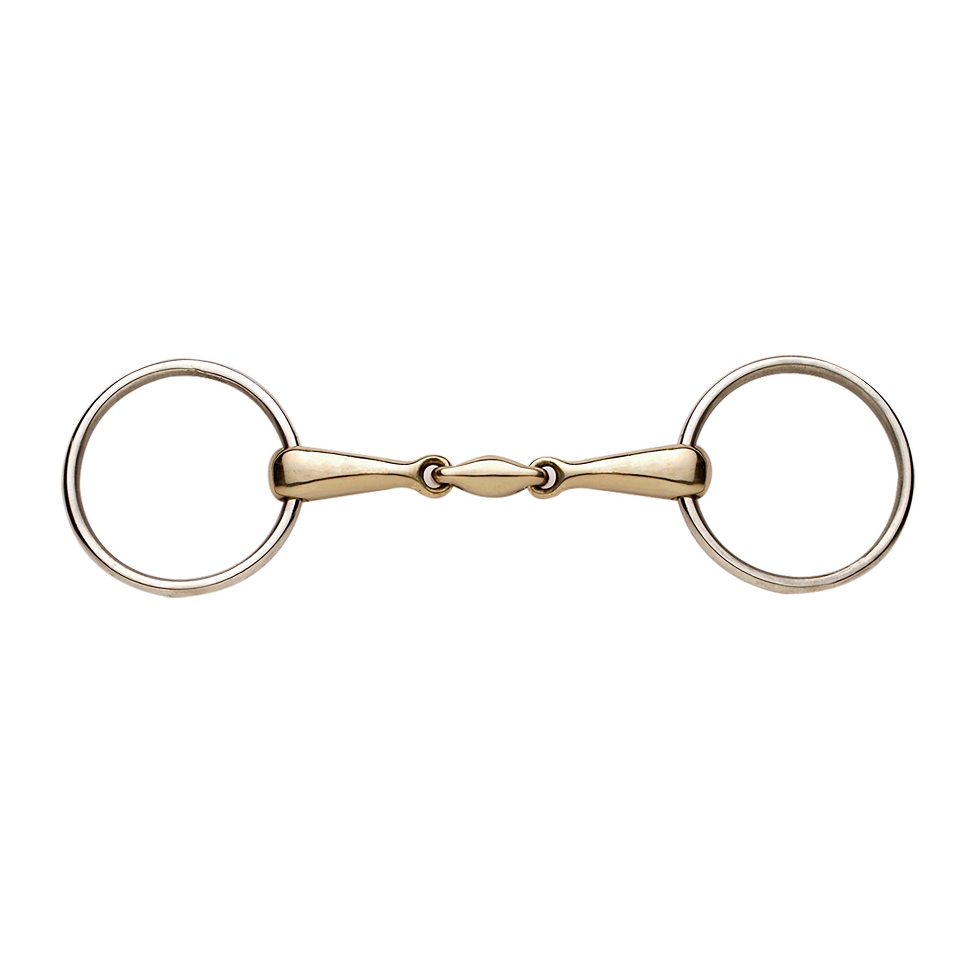 18mm Elite German Silver Peanut Mouth Snaffle with Stainless Steel Rings