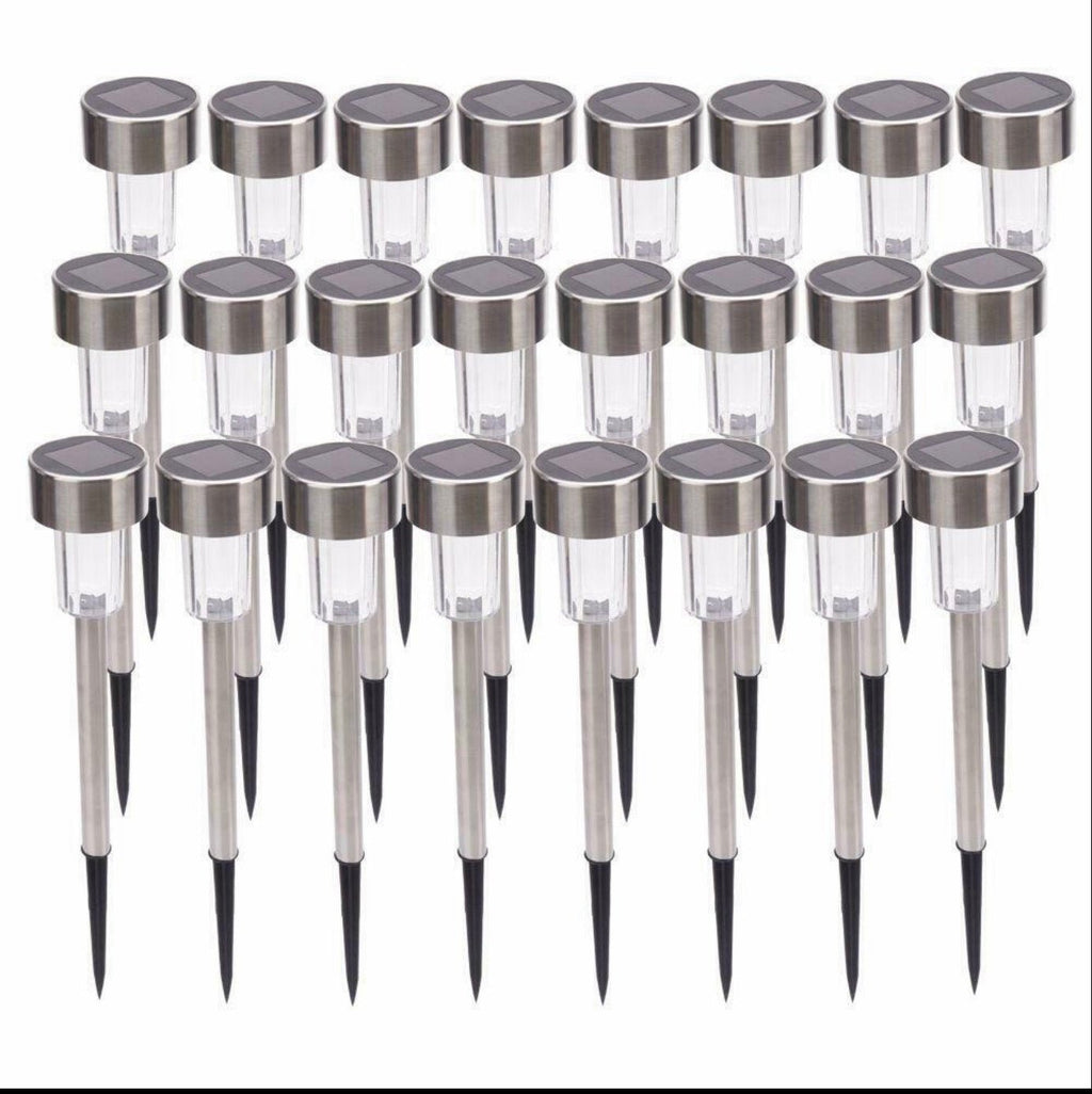 48 Pack Outdoor Stainless Steel Led Solar Power Light Lawn Garden Landscape Pathway