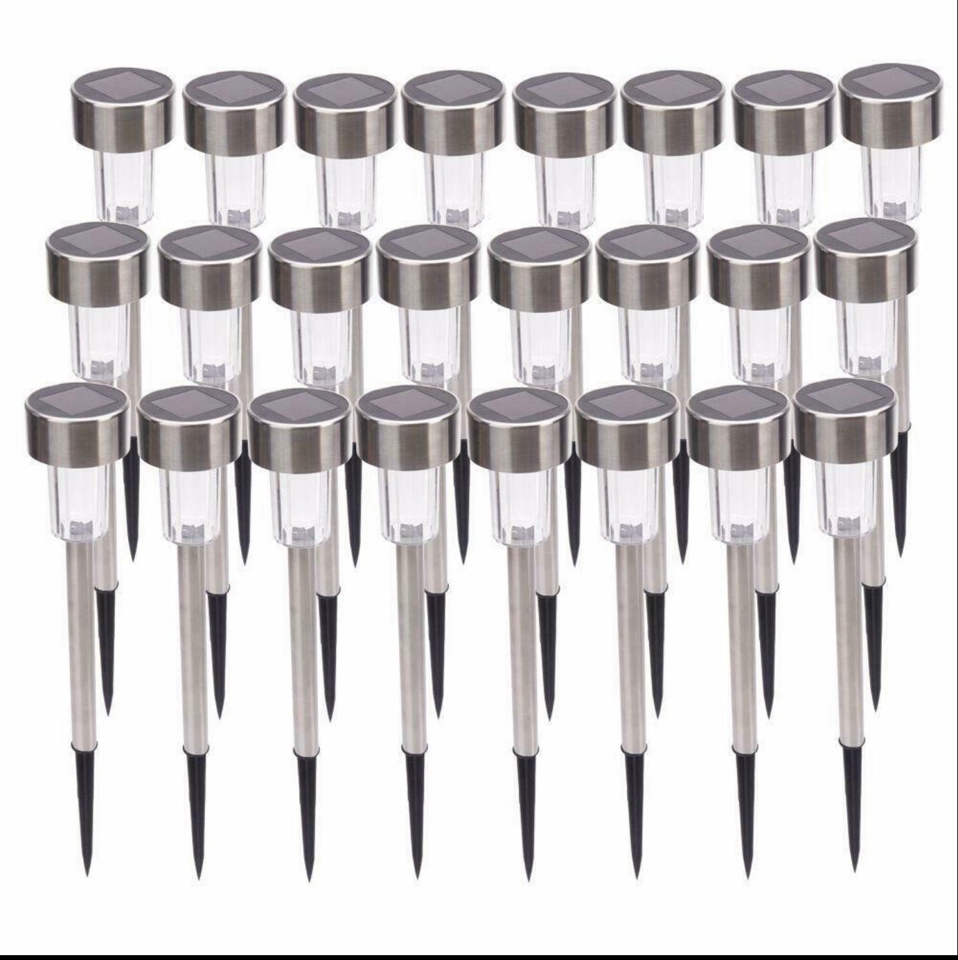 48 Pack Outdoor Stainless Steel Led Solar Power Light Lawn Garden Landscape Pathway