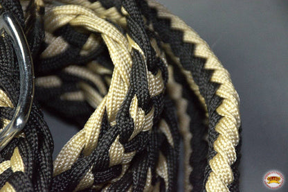 1" 8Ft Braided Poly Barrel Rein Horse Racing Flat Grip Knots