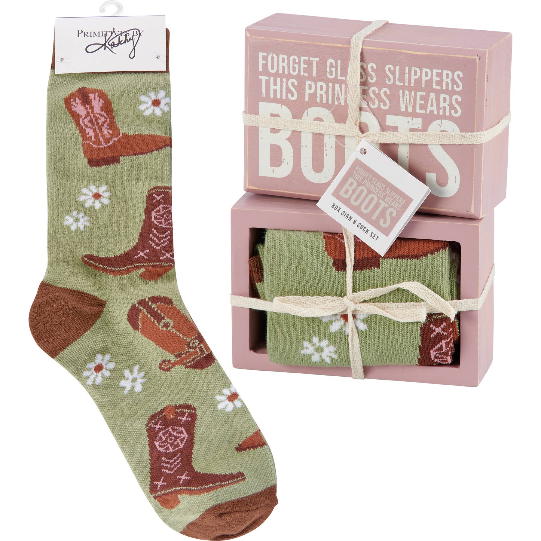 Princess Wears Boots Box Sign And Sock Set – Burch HIll Tack