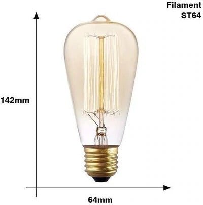 48Ft Pro Vintage Edition Plug-In Outdoor Heavy Quality 40W Commercial String Lights-15 Bulbs