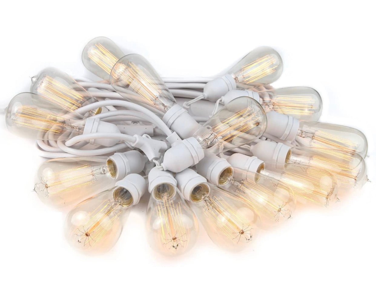 48Ft Pro Vintage Edition Plug-In Outdoor Heavy Quality 40W Commercial String Lights-15 Bulbs