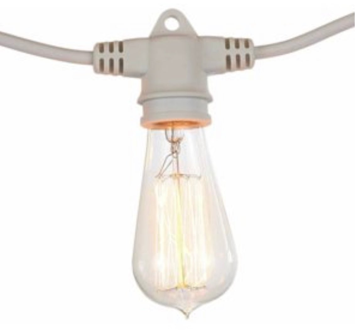 48Ft Pro Vintage Edition Plug-In Outdoor Heavy Quality 40W Commercial String Lights-15 Bulbs
