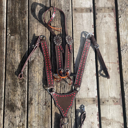 BH Red Buck stitch Tack Set