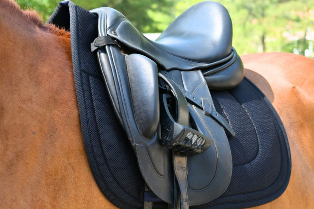 Dressage Mesh Saddle Pad with Quick Dry Cotton Lining in Navy, White or Black