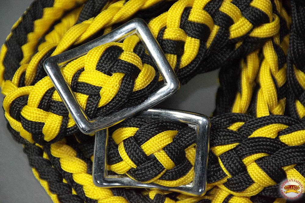 1" 8Ft Braided Poly Barrel Rein Horse Racing Flat Grip Knots