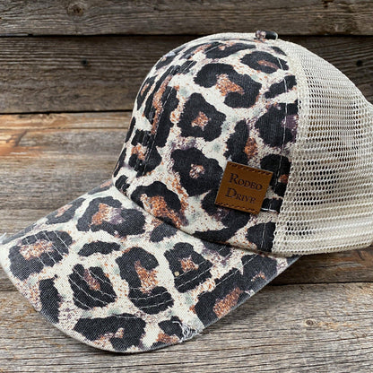 Big Cheetah Trucker Hat/ Rodeo Drive Concho Apparel - Blazzing Bridles