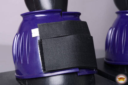 PVC Ribbed Double Hook and Loop Bell Boots Purple