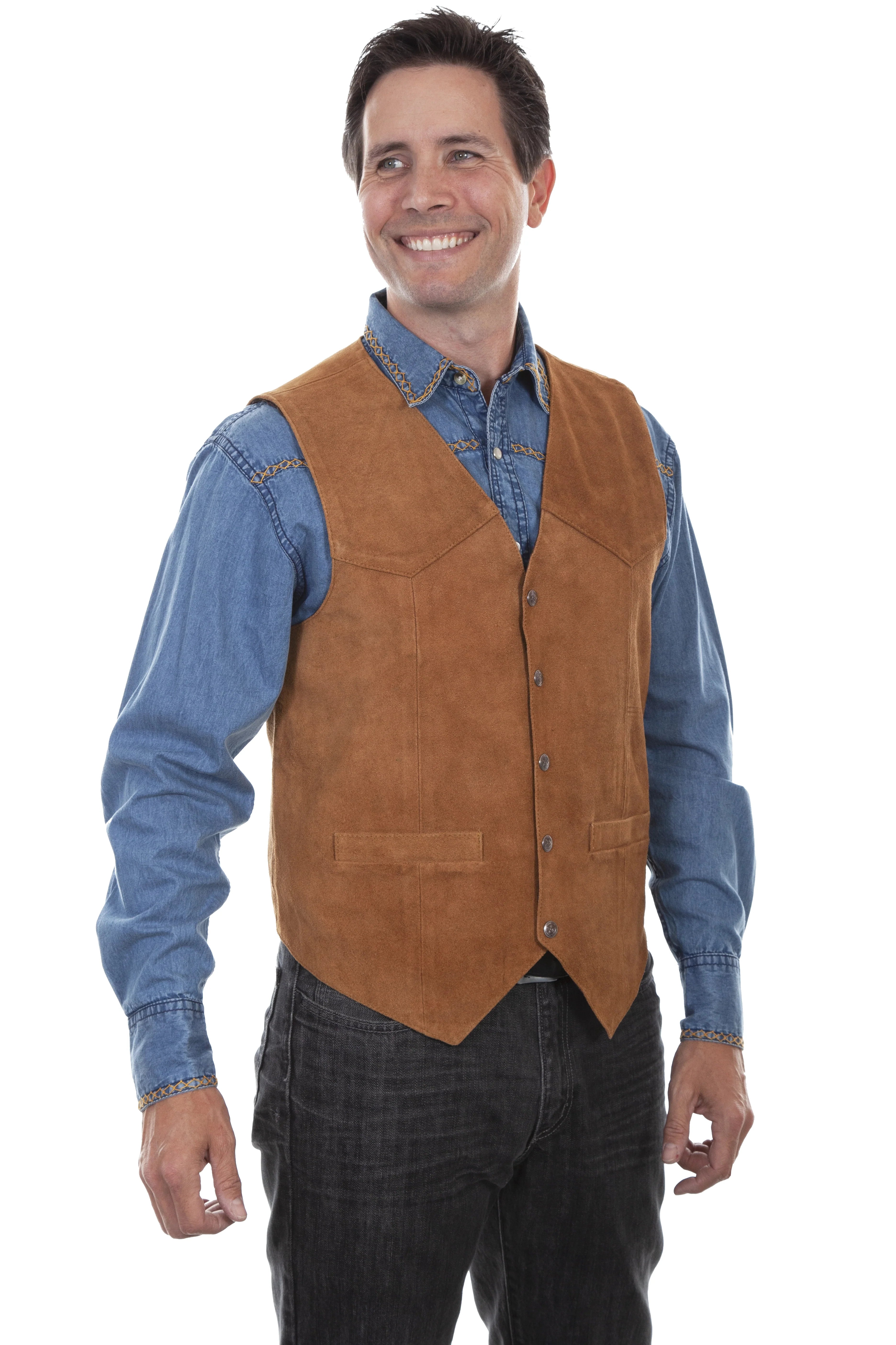 Scully Open Range (507 Suede Leather) – Men's Vest – Burch HIll Tack