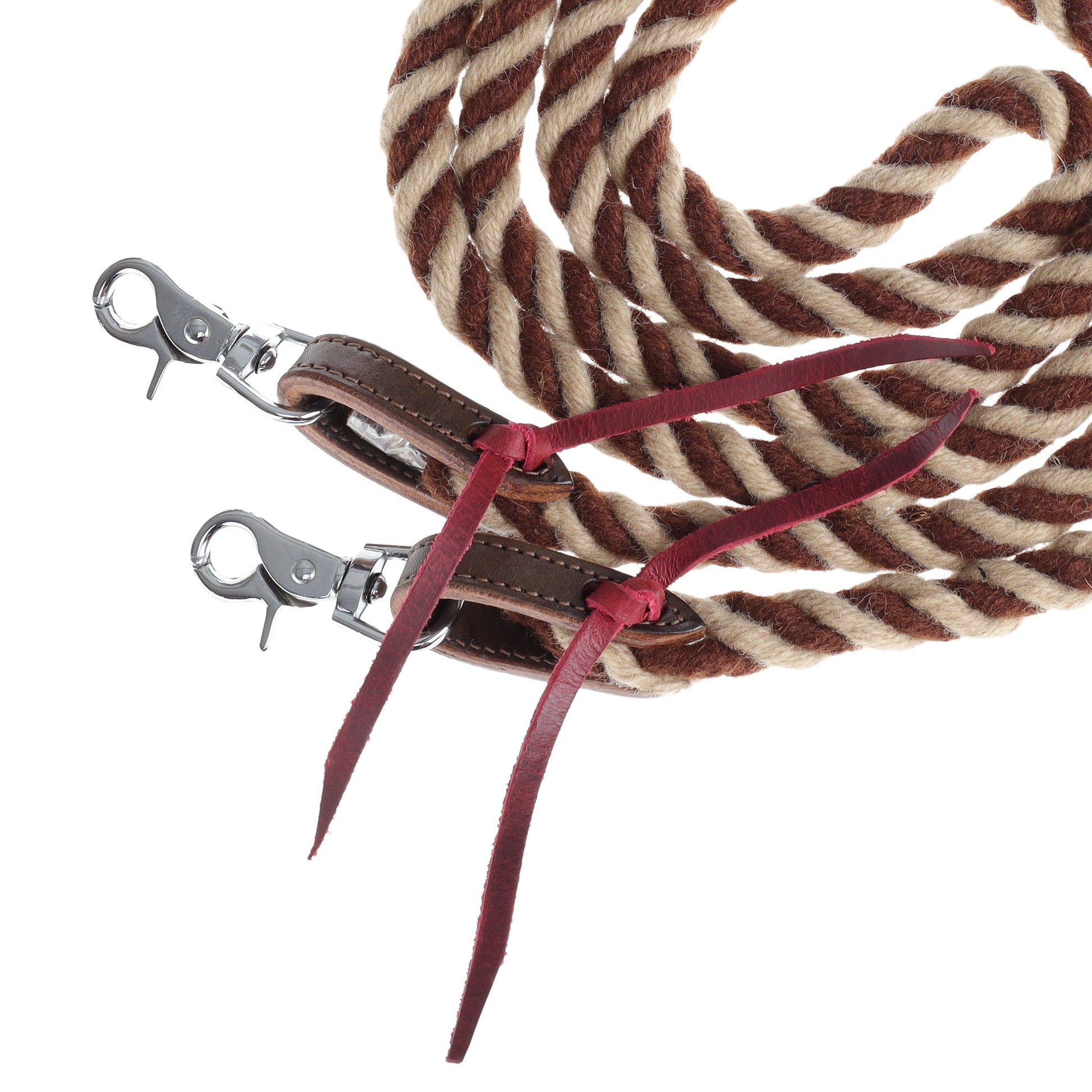 Rustic Mocha Mohair Contest Reins - 8 Ft