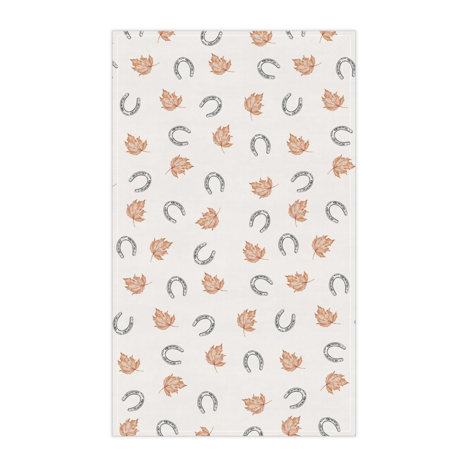 Fall leaves and horseshoes Autumn-Inspired Tea Towels, Cozy Kitchen Decor, Farmhouse Style, Gift for Homeowners, Ideal for Fall Cooking