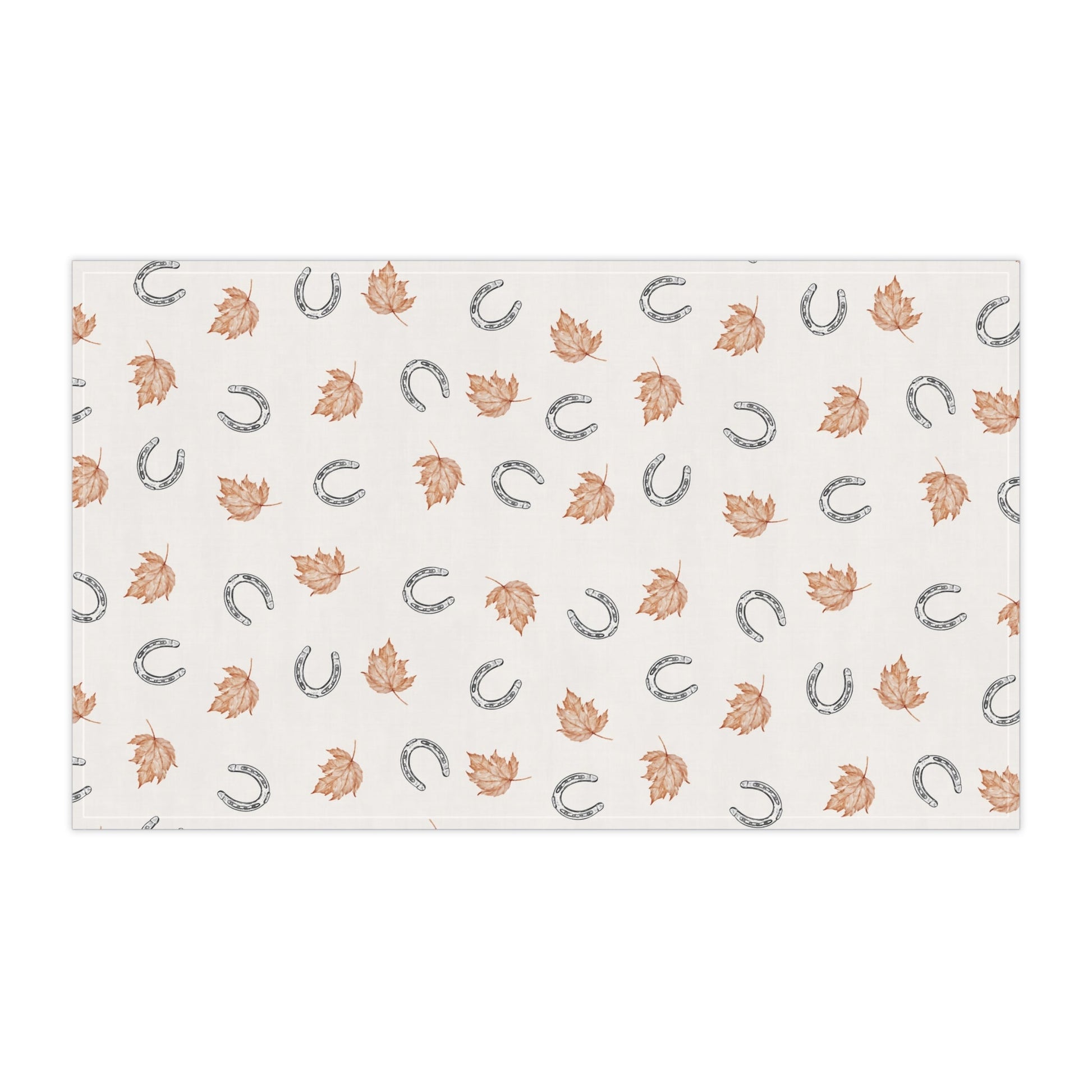 Fall leaves and horseshoes Autumn-Inspired Tea Towels, Cozy Kitchen Decor, Farmhouse Style, Gift for Homeowners, Ideal for Fall Cooking