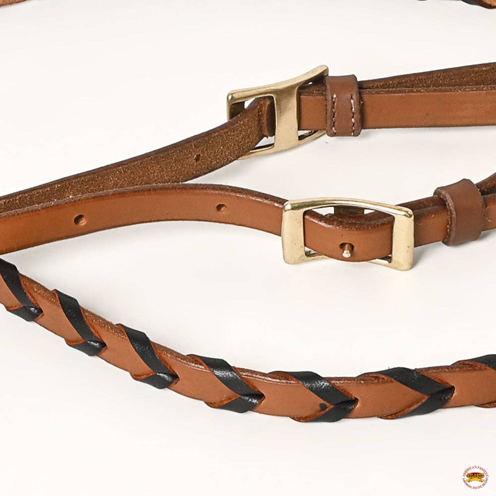 8 Feet Western Horse Leather Laced Barrel Roper Reins