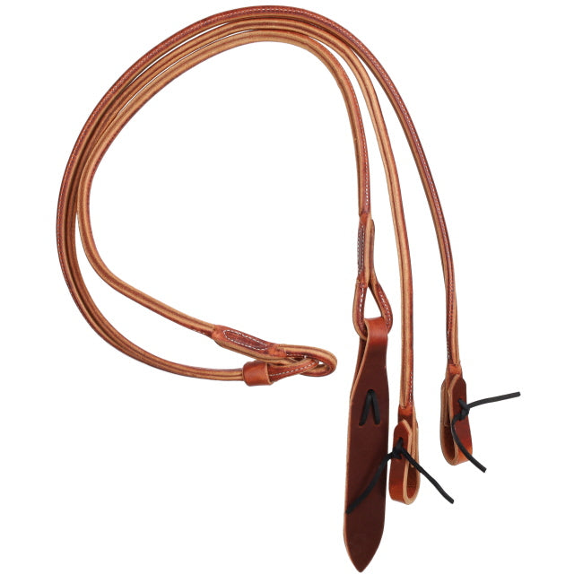 Harness Leather Romal Reins with Barbwire Popper. Made in the USA