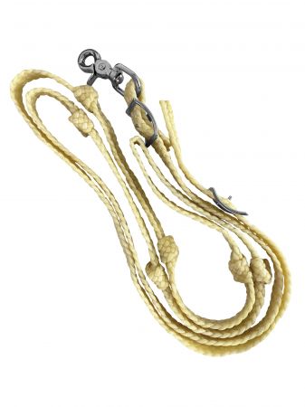 3/4" x 8' Waxed Nylon Knotted Competition Reins. Made in USA.