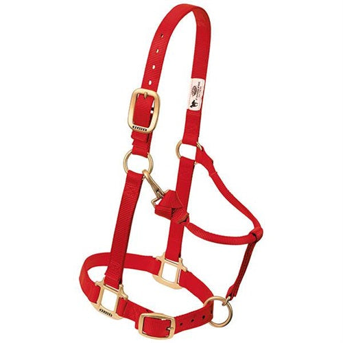 Original Adjustable Chin and Throat Snap Halter, 3/4" - Suckling Red