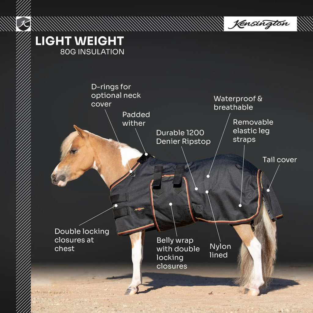 Mini 80G Light Weight Horse Winter Turnout Blanket - Waterproof & Breathable