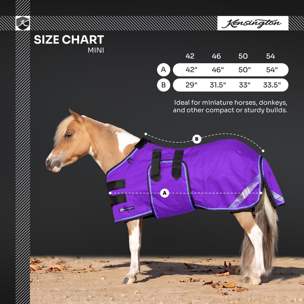 New Mini 80G Light Weight Horse Winter Turnout Blanket - Waterproof & Breathable