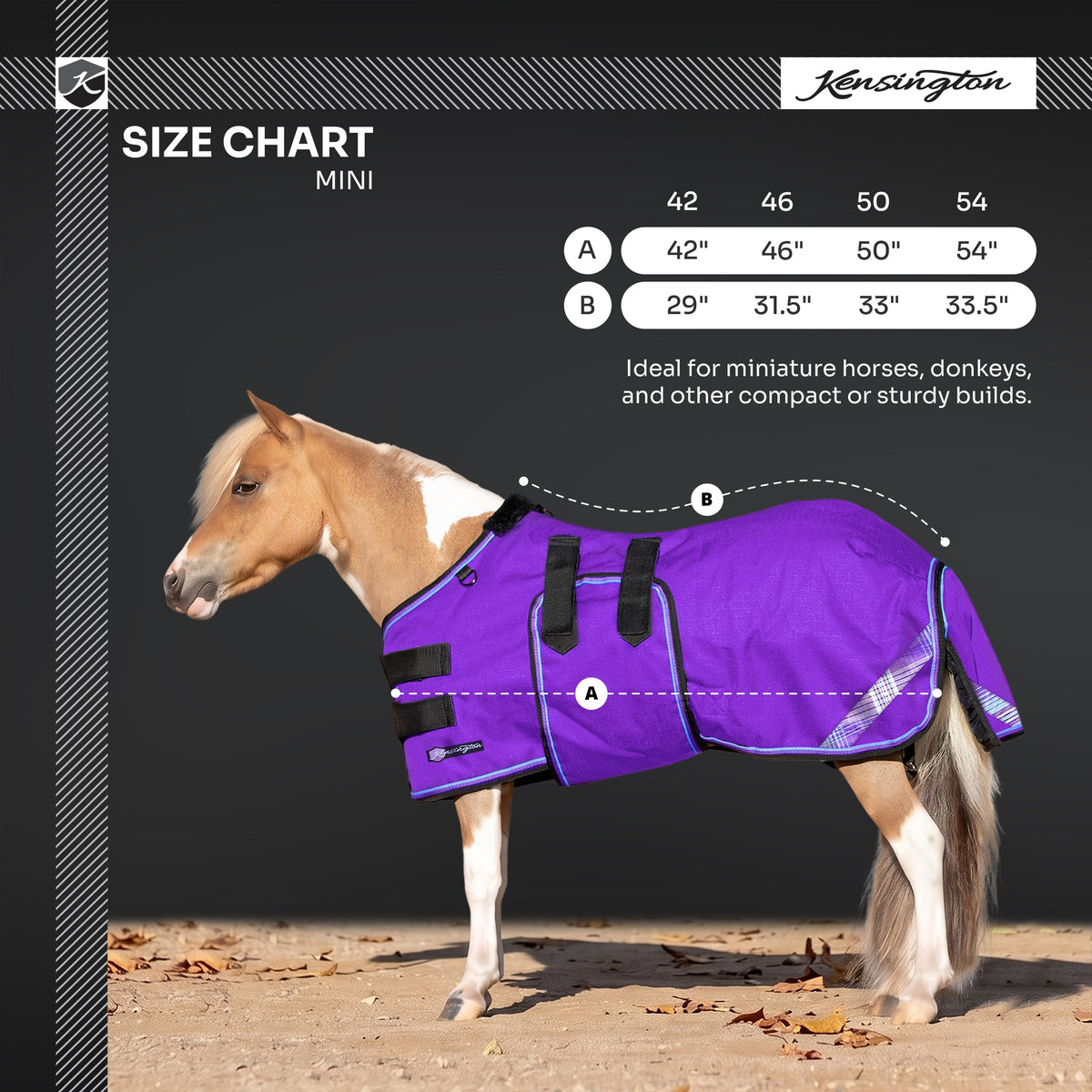 New Mini 80G Light Weight Horse Winter Turnout Blanket - Waterproof & Breathable