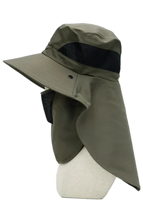 Dark Neutral Wide Brim Poly Fabric Mesh Sun Visor/NAVY BLUE