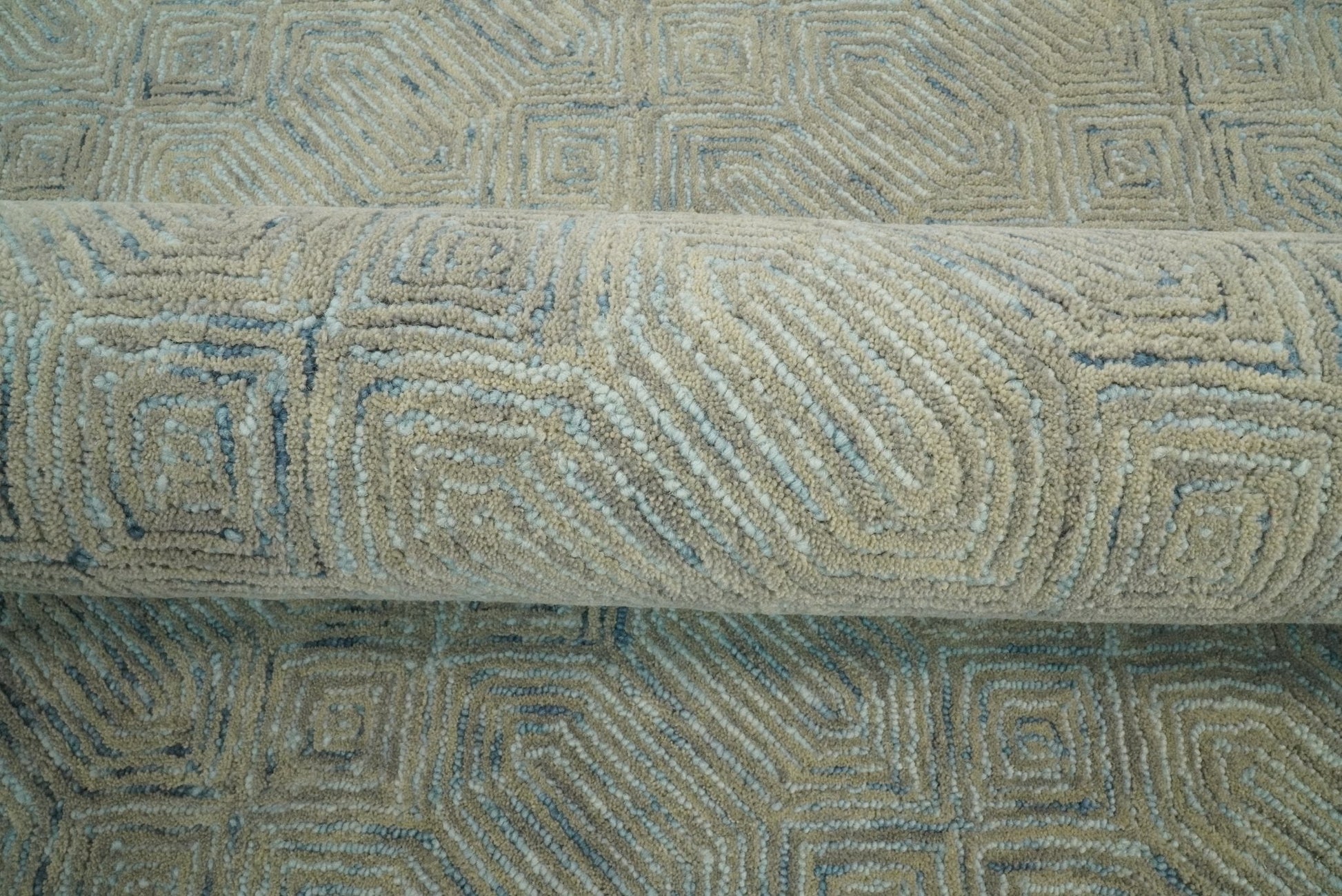 Beige Modern Style Hand Tufted Wool Area Rug
