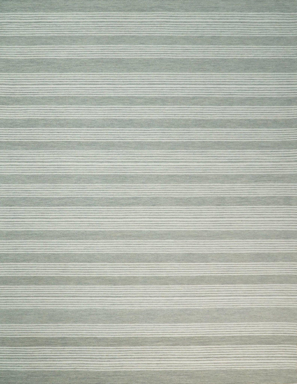 Modern Stripes Pattern Grey and Ivory Hand Tufted Wool Area Rug
