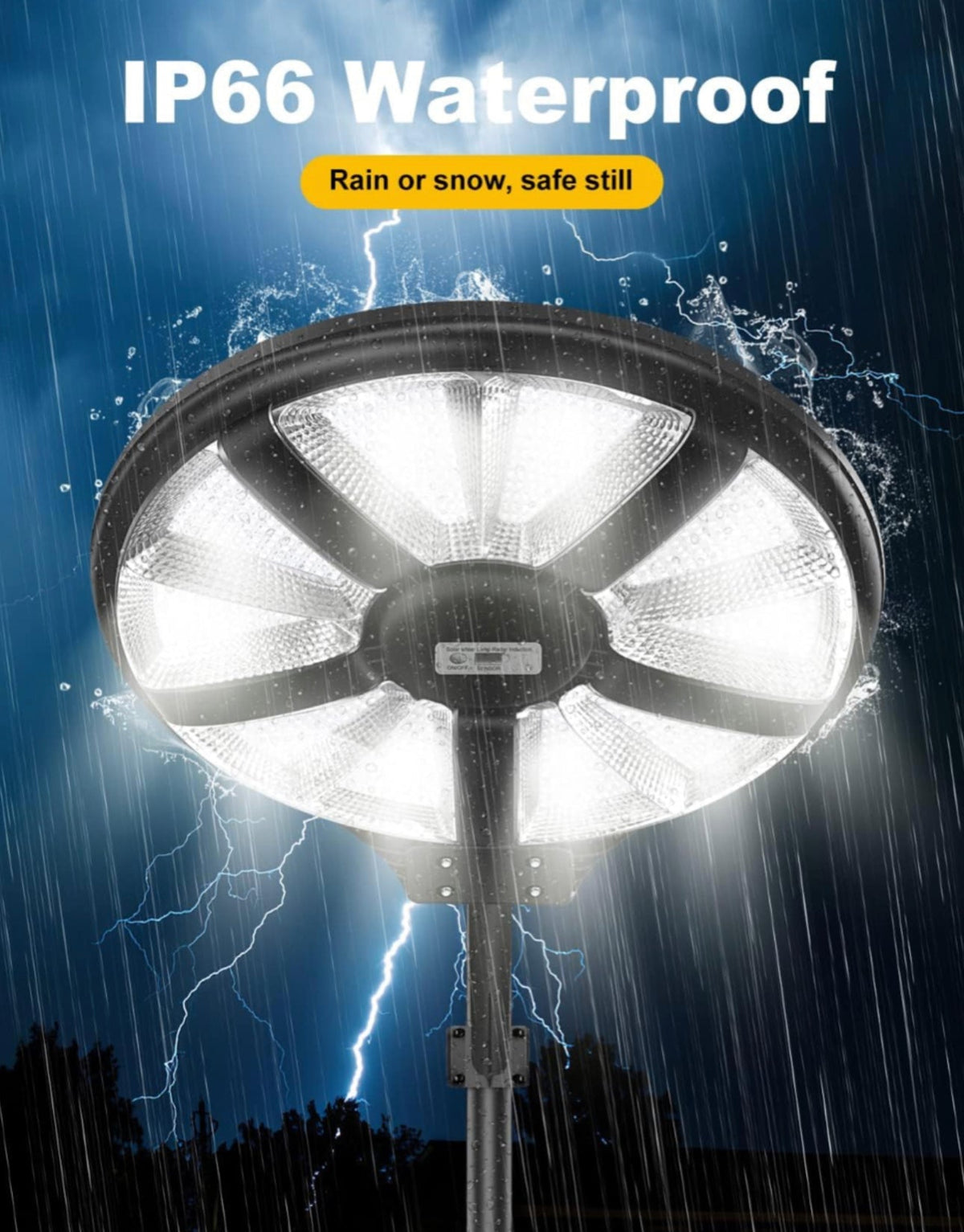 6000W Solar Street Light Outdoor – 200,000 Lumens, Radar & Motion Sensor, Remote, 360° Wide Angle, IP66