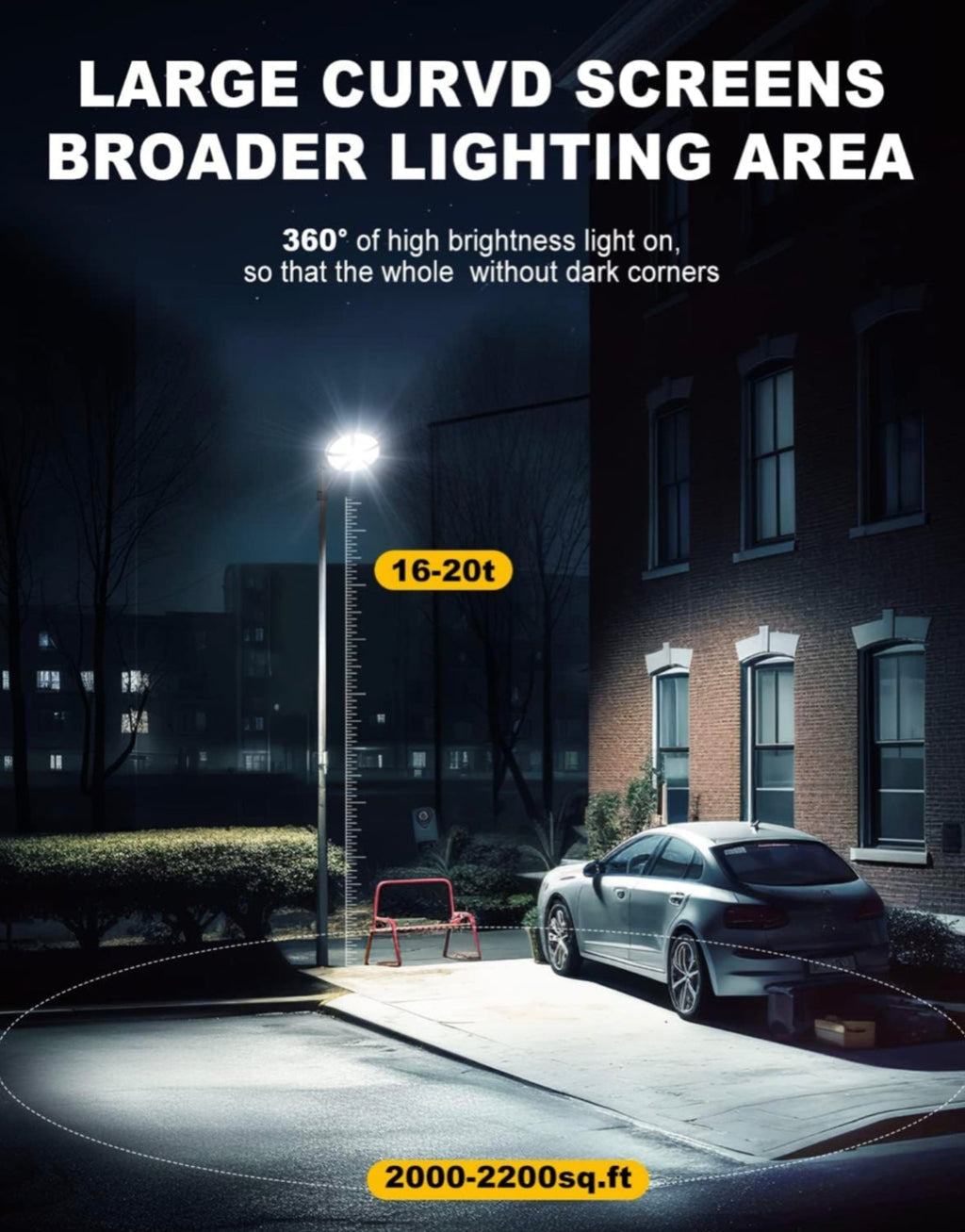 6000W Solar Street Light Outdoor – 200,000 Lumens, Radar & Motion Sensor, Remote, 360° Wide Angle, IP66