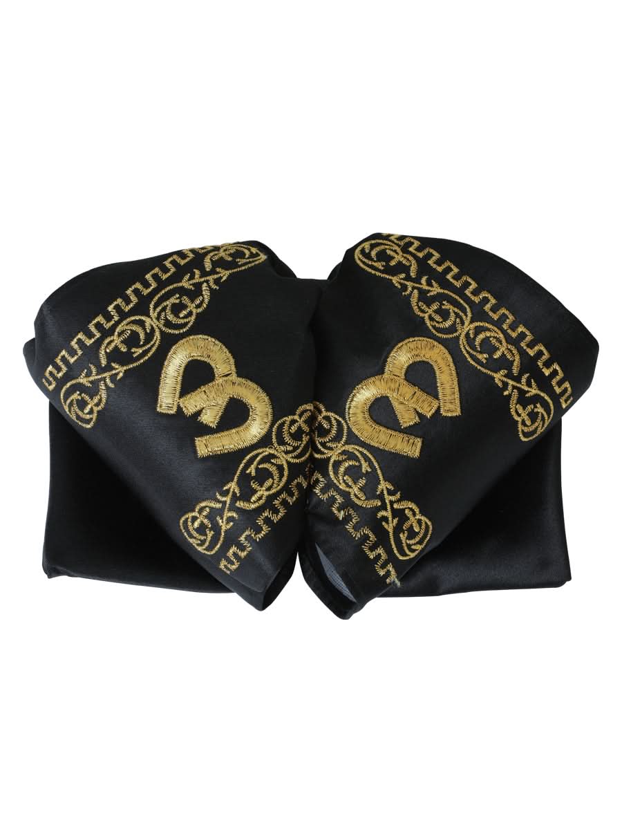 Adult 
Mexican Charro Bow Tie 100% Polyester Black/Gold 600484